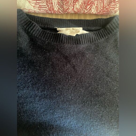 Nordstrom Collection Women 100% Cashmere Pullover Sweater Navy Blue Size Small - Picture 9 of 12